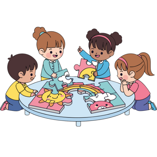Toddlers engaging in sensory play activities in the Cozy Pod at PencilPod Preschool